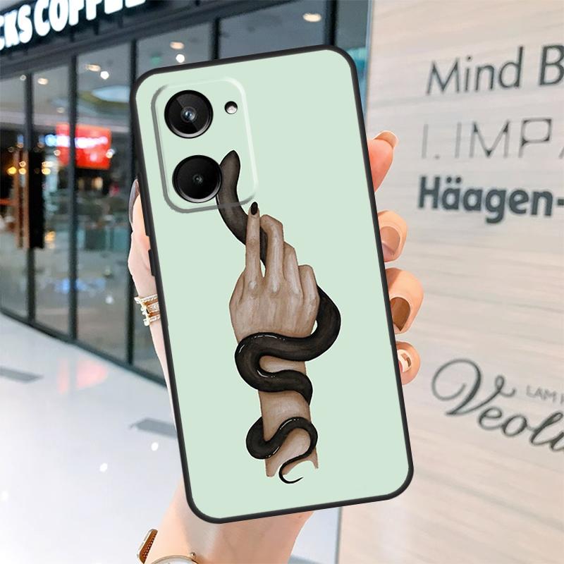 Hand Snake Case For Realme 15 14 13 12 11 Pro Plus GT6 GT7 Pro C55 C51 C35 C53 C61 C65 C67 C63 C71 C75