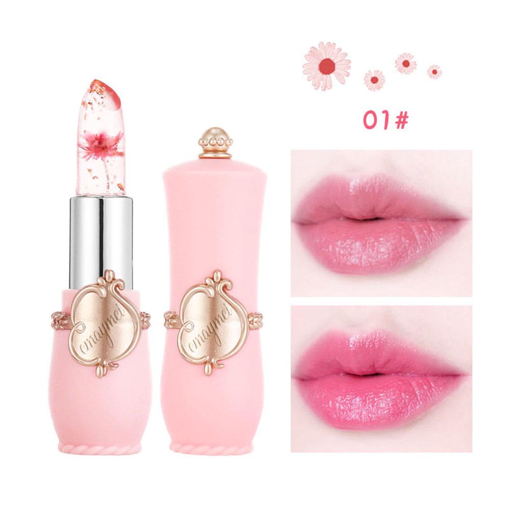 Emaymei Color-Changing Lipstick: Gold Foil & Dried Flower, Moisturizing Transparent Lip Balm