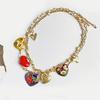 Drip Oil Heart and Butterfly Pendant Unique Bohemian Collarbone Chain  Women