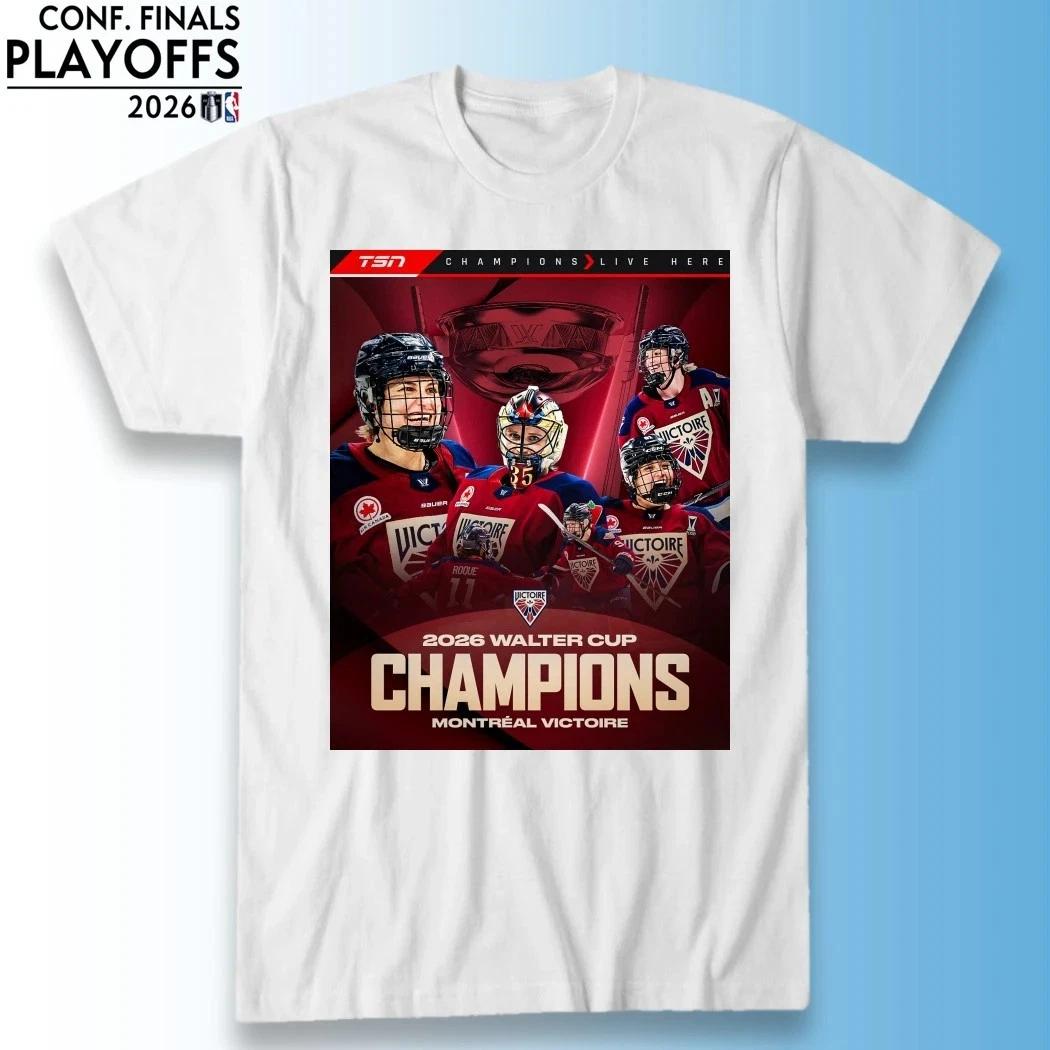 Victoire 2026 PWHL Walter Cup Champions Poster t-shirt M