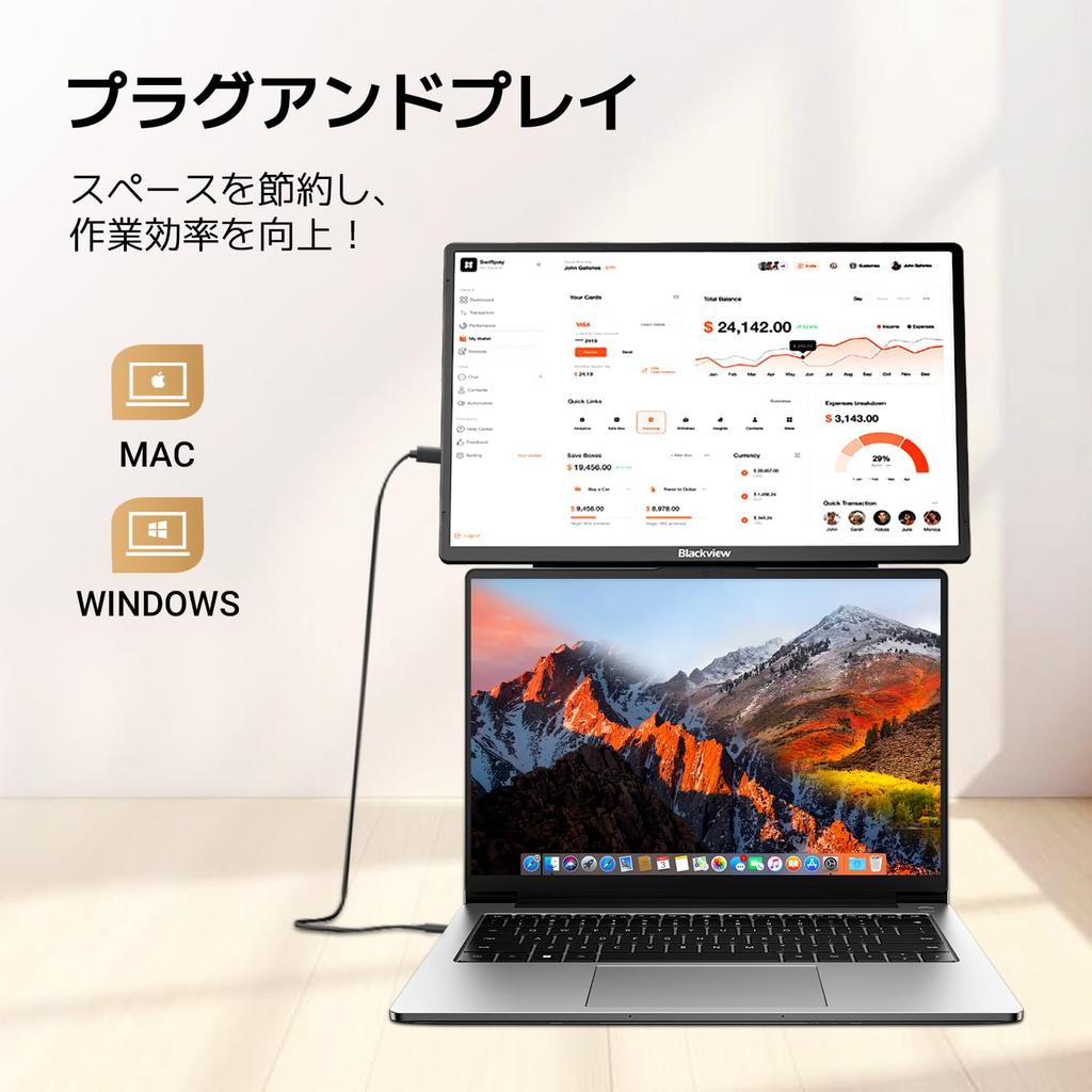 Blackview Mobile Mobile Display with Integrated Desktop HDR Gaming Portable IPS LCD Matte USB Mini Compatible with and More "2026 NEW" Monitor,