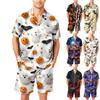 Ensemble Pyjama Homme Manches Courtes Chemise Boutonnée avec Short Ourlé Ensemble de Nuit Décontracté Doux Tailles S à XXXXL Disponibles