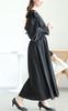 Gold Japan Plus Size Long Open Sizes Women's Dress, Sleeves, Shoulder, Ribbon, Shirring, Fall/Spring, LL, 3L, Black, fem-600