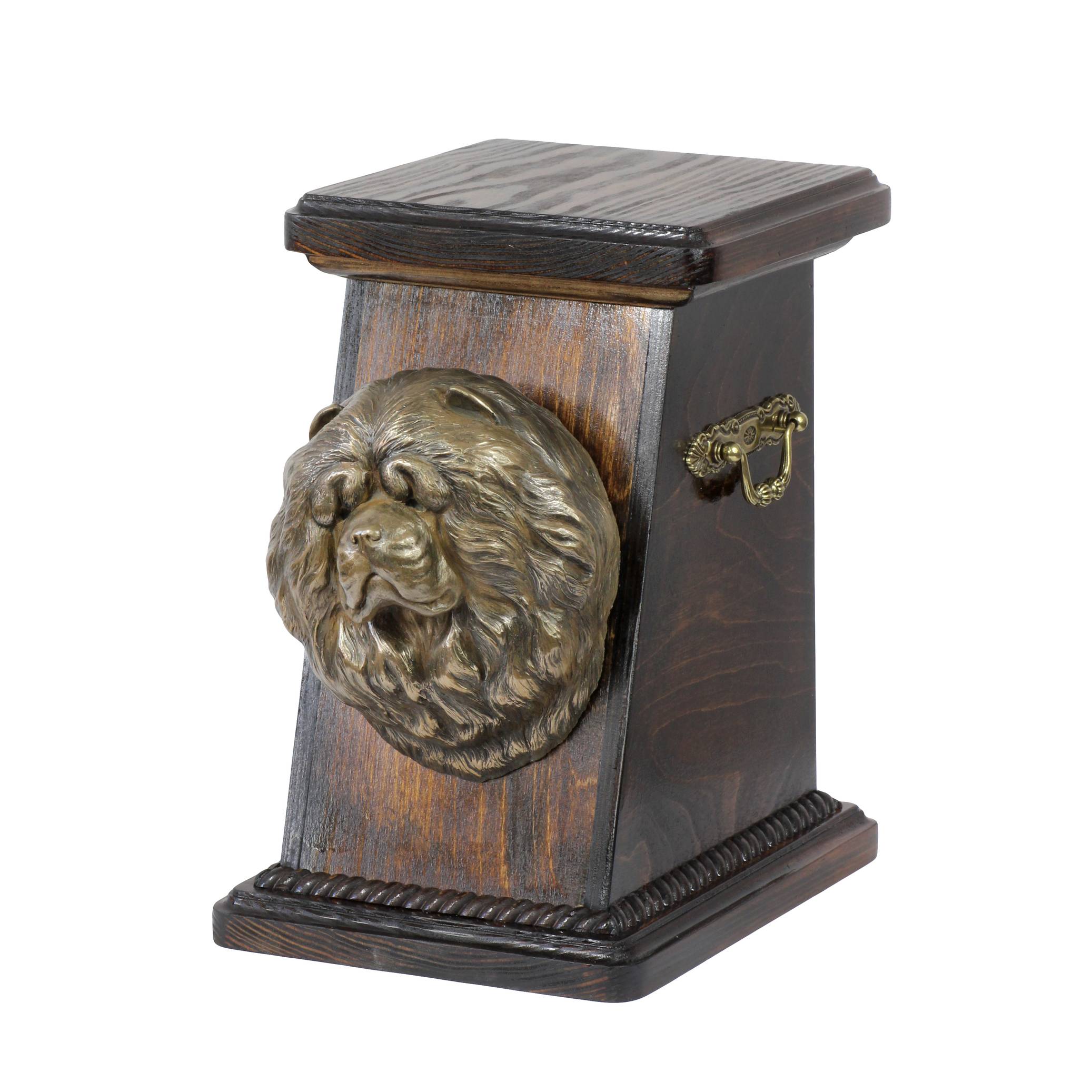 

Chow Chow - urn for dog ashes, elegant urn with a statue, commemorative urn with a bust of a dog by Art-Dog brand