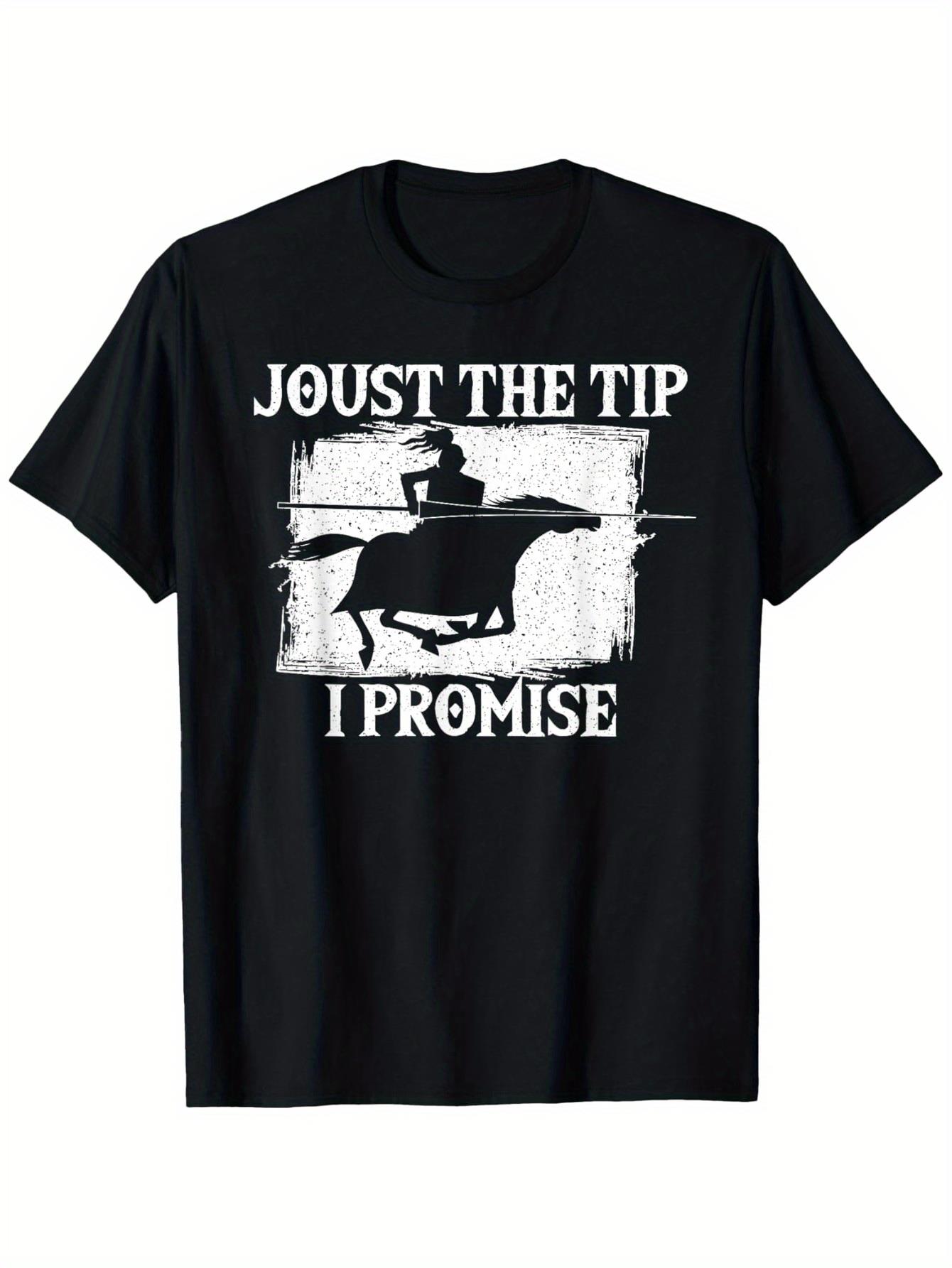 Funny Medieval Knight Knight on Horseback Graphic TShirt 100 Cotton ONeck Short Sleeve Summer Casual Mens Tshirt Streetwear S