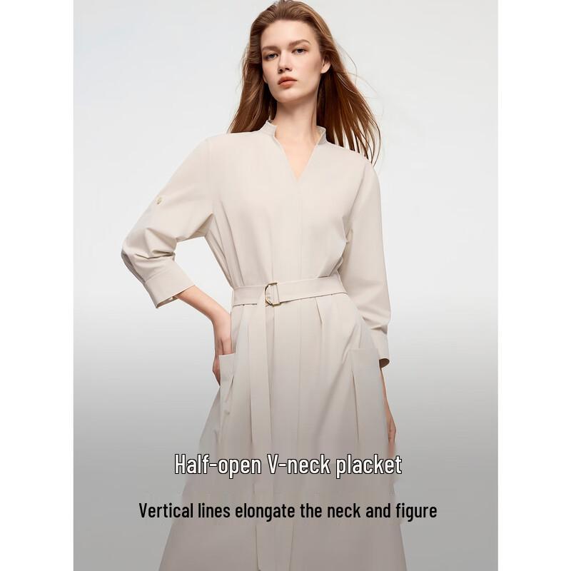 ELLE French Style V-Neck Shirtdress