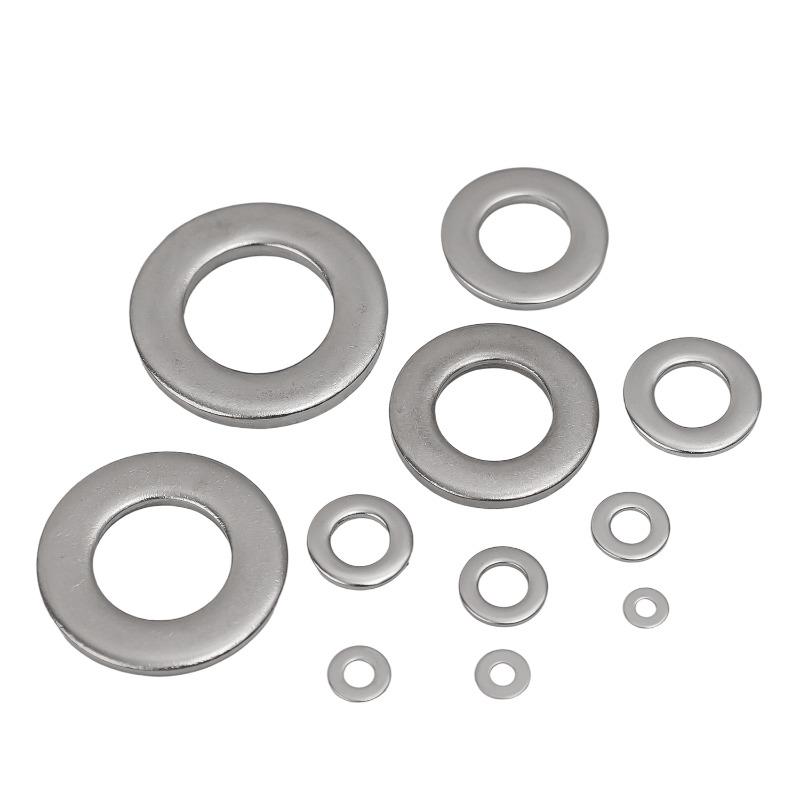 Stainless Steel Flat Washer Set M2-M16 Metal Screw Washers Rings Plain Gaskets Fastener Hardware Assortment Kits for Repair