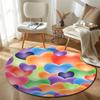 Whimsical Round Gothic Multicolor Rug Pad, Non-Slip Floor Mat for Family Room