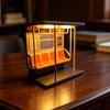 New York Train Lamp Retro LED Ambient Light with Hidden Button 3D Printed Desktop Night Light for Shelf Nightstand Decor