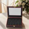 Wood Championship Ring Display Case for Multiple Sports Rings Jewelry Presentation Box Memorabilia Storage Organizer