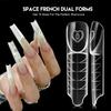 30/60/70/150Pcs Space Hollow French Crystal Extension 3D With Scale Nail Dual Forms Nail Mold Reusable Uv Glue Nail Extension