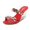 1098 Series Cm Heel Cm Platform Wedge Heel Slippers Shallow Women's Chain Simple Transparent Crystal Shoes LFD