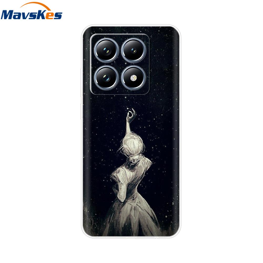 For Xiaomi 14T 5G Case Cute Soft Transparent TPU Painted Silicone Cover For Xiaomi 14T Pro 5G 2024 Mi14T Phone Cases Coque Funda