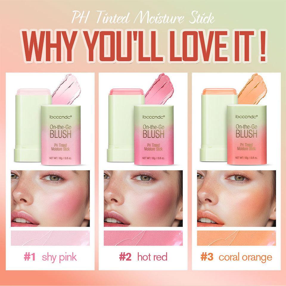 Farveskiftende Roterende Rouge, Contouring Rouge Rouge, Naturlig Nude Makeup Mat Rouge Stift