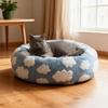Winter Warm Cat Sleeping Cushion Soft Plush Round Cat Bed Puppy Kitten Plush Nest Pet Supplies for Indoor Home Bedroom