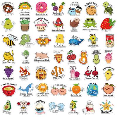 50 Fun Rewards Children's Stickers Decorate Suitcase Notebook Waterproof Pun Motivational Not Repeat Stickers