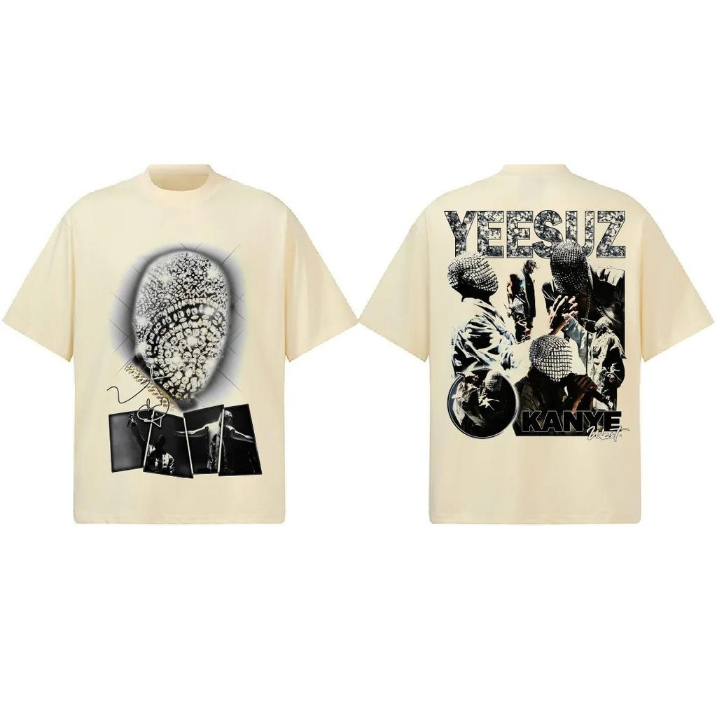 2026 Retro Streetwear Tshirt Kanye West YEEZUS DoubleSide Graphic TShirt Unisex Oversized Hip Hop Casual Cotton Short Sleeve