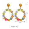 Orecchini Boho alla moda per le donne, stile colorato, orecchini dolci con fiori, gioielli, orecchini con perline floreali, accessori LXY