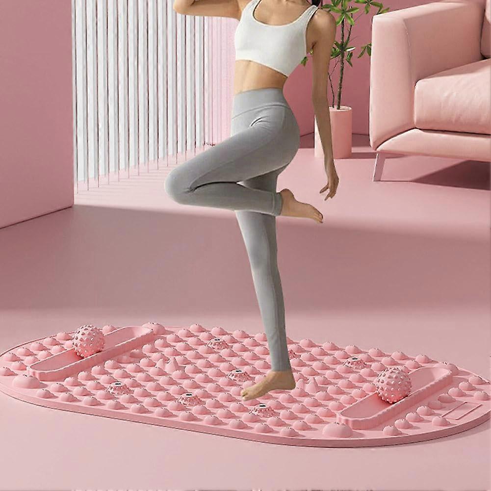 Silicone Foot Massage Mat for Reflexology & Circulation, Large Acupressure Pad for Indoor Jogging & Pain Relief Violet