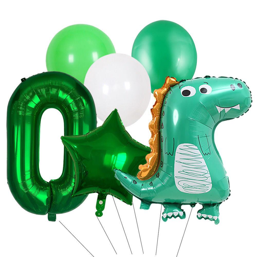 Crown Green Dinosaur Balloon Set for Children's Birthday Party Scene Decoration and Arrangement
