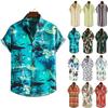 3D Printed Spring Summer Men's Beach Shirt Hawaiian Short Sleeve Flower Shirt Men's