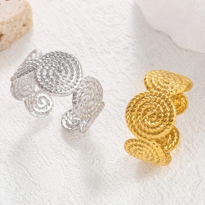 Anello in Acciaio Inossidabile Dorato a Spirale di Moda Molto Venduto
