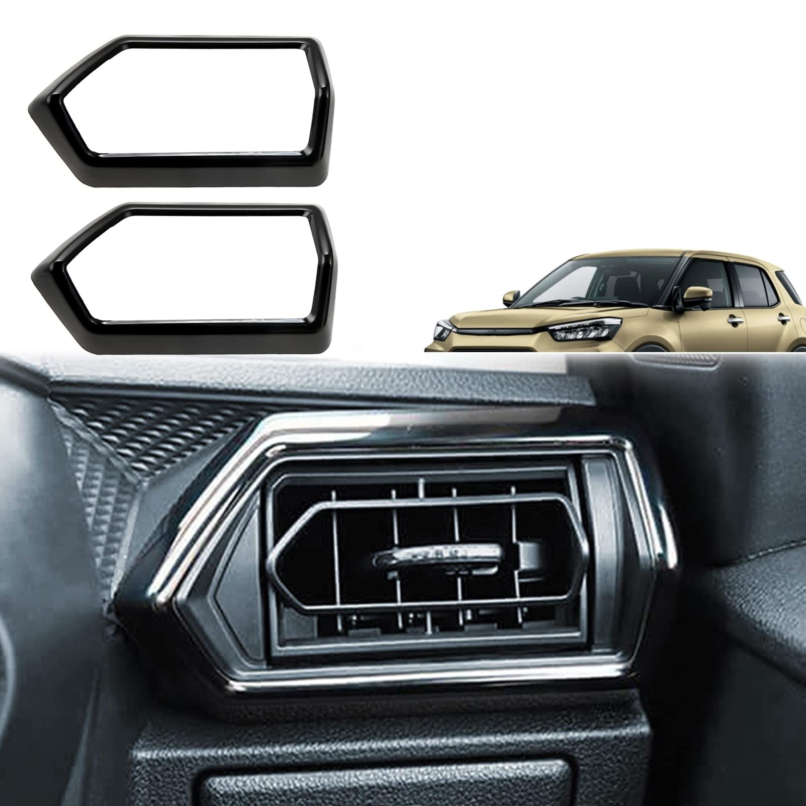 

Накладка на панель воздуховода подходит для Toyota Rise 200 серии, накладка на панель бокового дефлектора двери кондиционера, комплект левая и правая с лентой, внутренняя отделка, черный