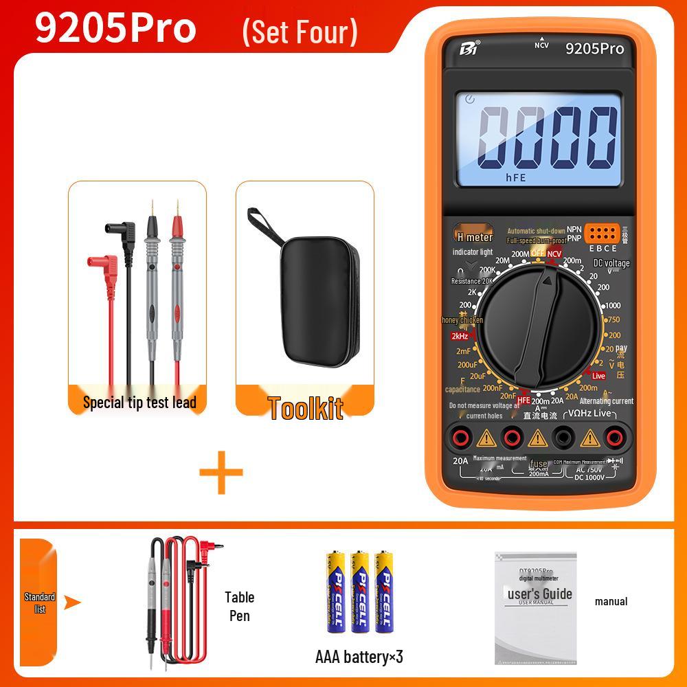 High Precision Anti-Burn Digital Multimeter Electrician's Model DT9205A/9205P-S9205PRO