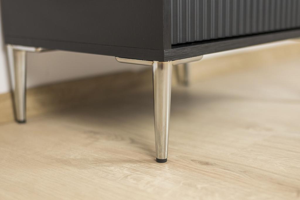 Set of 4 Furniture Legs, Silver Chrome, Height 17 Cm