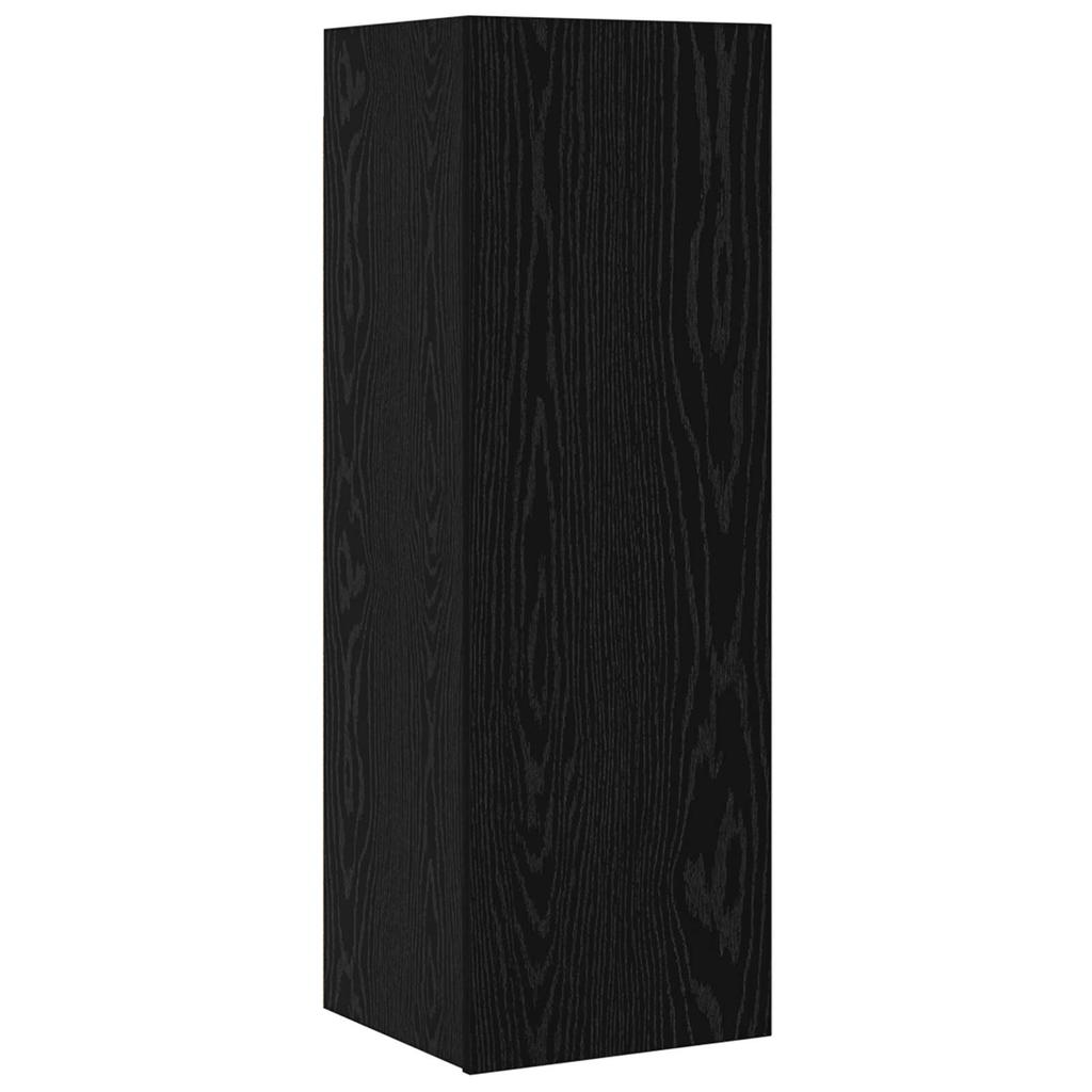 8 Piece TV Cabinet Set Black Oak Effect Wood Based Material