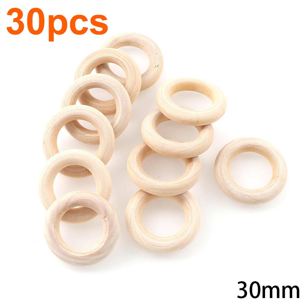 Unfinished Solid Wooden Rings 20-60MM Natural Wood Rings for DIY Crafts Wood Hoops Ornaments Connectors Craft Making