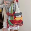 Large Capacity Hollow Out Weave Bag Fish Tote Bag Leisure Tassels Beach Handbag  Women