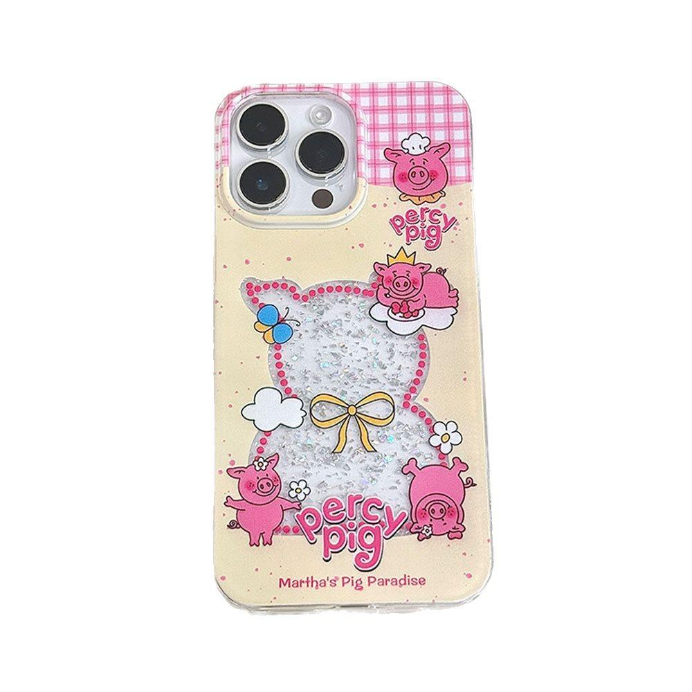Cute Martha Pig Hollow Applicable Apple 16 Mobile Phone Case IPhone 15 Protective Case 14 Anti Fall Large Hole 13 Women's Model