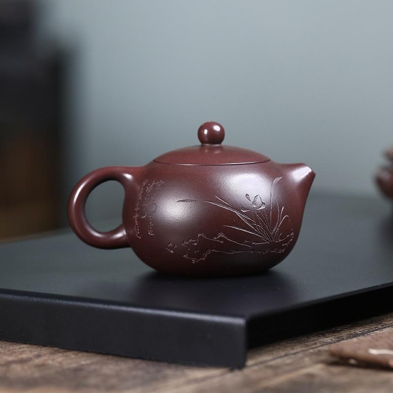 Tradition Yixing Purple Clay Teapot Handmade Orchid Xishi Tea Pot Beauty Tea Infuser Kettle Chinese Zisha Tea Set Teaware 170ml