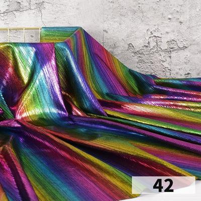 Metallic Stamping Silver Shiny Fabric Soft High Stretch Bright Silky Fabric For Diy Sewing Dress Dance Performance Clothes