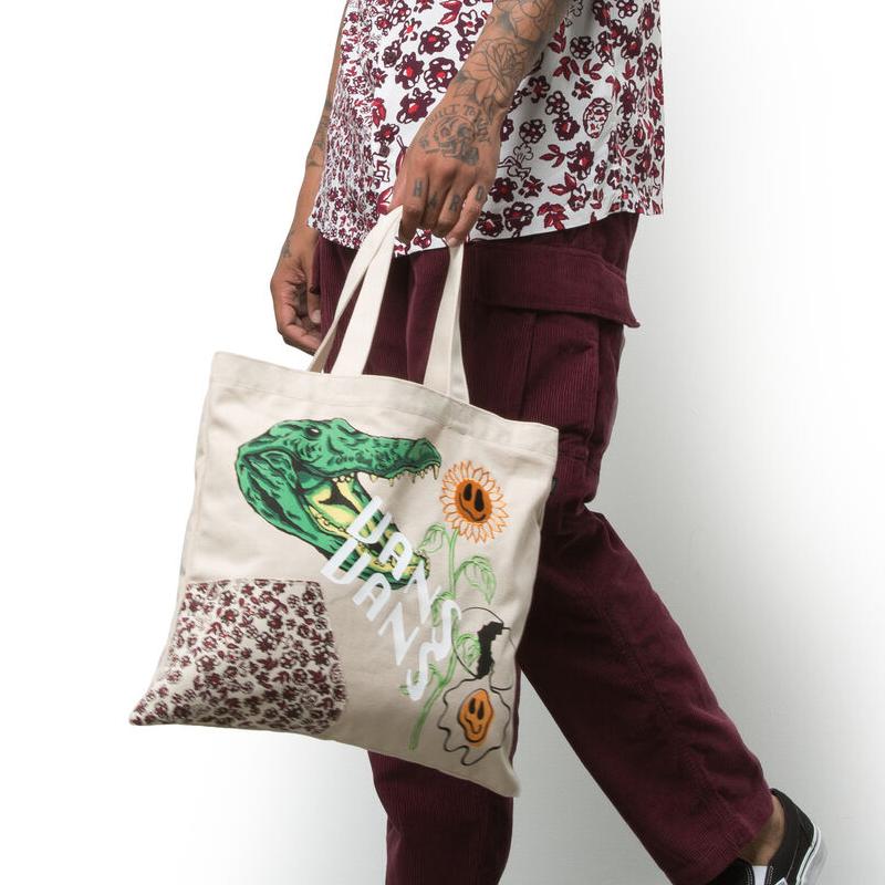 Vans Printed Design Large Capacity Canvas Tote Bag Shopping Bag Shoulder Bag Unisex tote bags White VN0A546P7VJ1