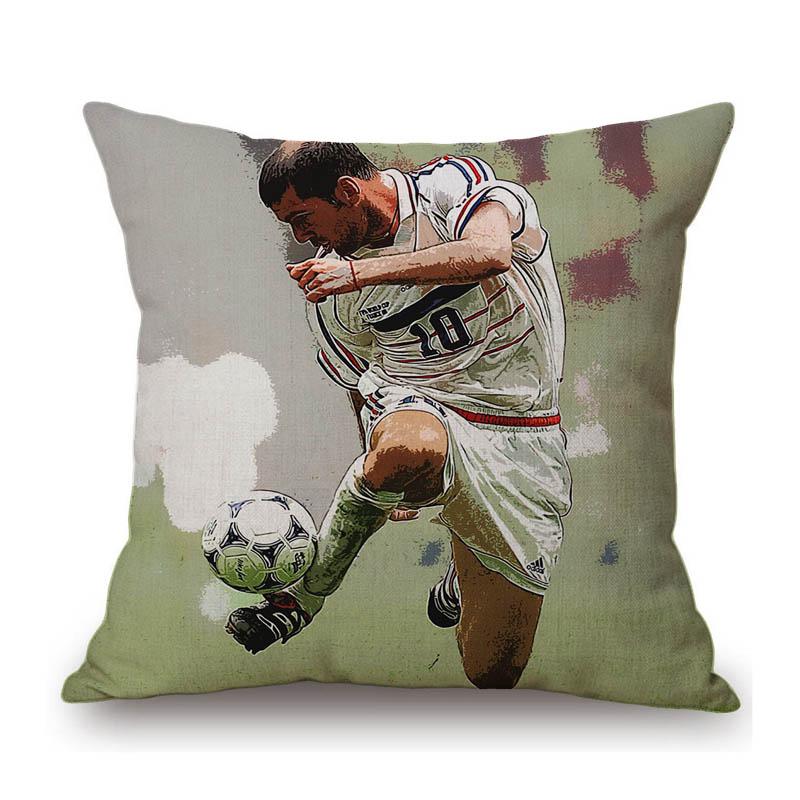 Sportsman Boxer Football Athlete Super Star Poster Painting Home Decoration Cotton Linen Sofa Pillow Case Car Cushion Cover