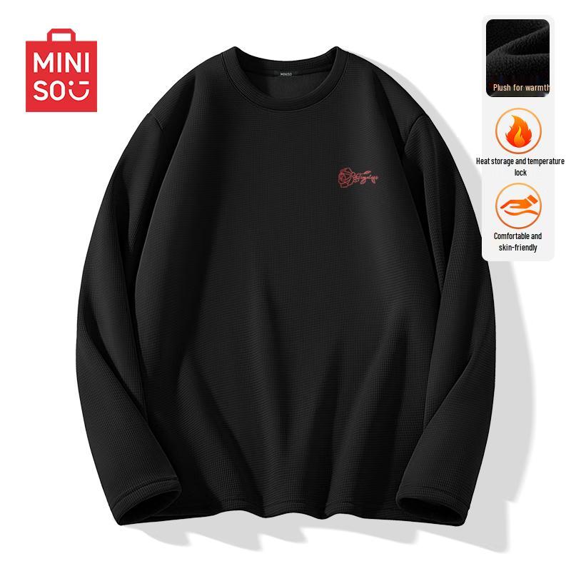 MINISO Men s Plush Warm Textured Long Sleeve T-shirt M