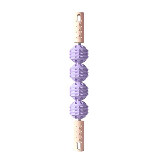 Foam Roller 4-Ball Massage Stick, Deep Tissue Muscle Sore Pain Relief Massager, Roller Massager for Leg Arm Belly Back Body