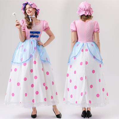 Halloween Kinder Erwachsene Schäferin Toy Story Cosplay Kostüm Rosa Gepunktetes Kleid