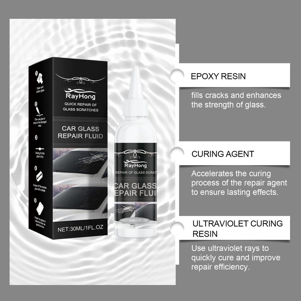 RAYHONG Lepidlo na opravu autoskel (50 ml) Skleněná Nano Opravná Tekutina Rychlá Oprava Prasklé Sklo Opravné Lepidlo