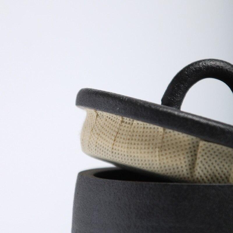 Japanese Ceramic Sealed Tea Caddy Coarse Pottery Large Vintage Spice Jar Tank Food Container