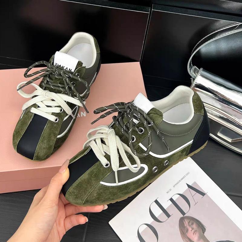 Korean Niche Retro Inner Height-increasing German Training Shoes Women's 2025 New Breathable Versatile Flat-bottomed Casual Forrest Gump Sports Shoes