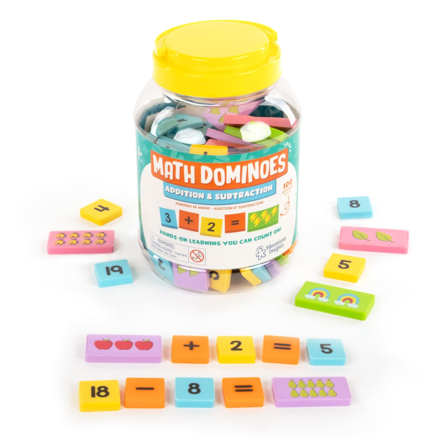 

Learning Resources Math Dominoes Addition Authentic - & Subtraction, 100-Pack, EI2939,