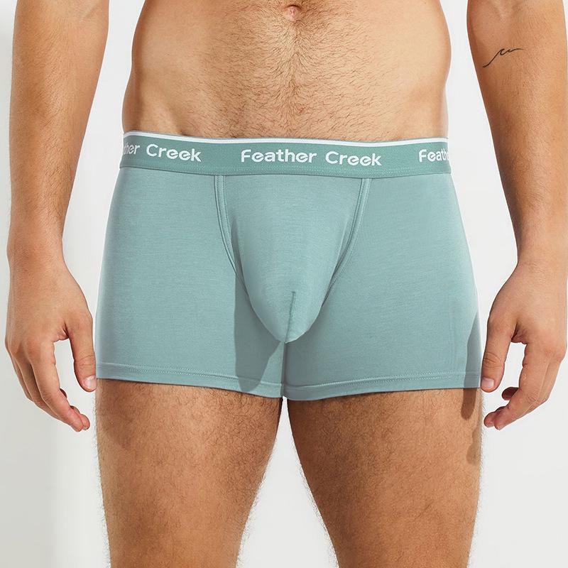 Ανδρικό εσώρουχο boxer με θήκη σε σχήμα U: Σέξι, Λεπτό, Τετράγωνο Σχέδιο με Μεγάλη Μπροστινή Θήκη