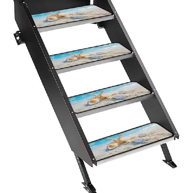 Purple Palm RV Step Covers RV Stair Covers RV Accessories, Non Slip Camper Step Covers, RV Step Rug, Waterproof Essential RV Step Carpet for Trailer