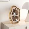 Künstlerische Wandkunst Dekorative Fotohalterung Elefant Holz Unregelmäßig Wandbild Panda Schreibtisch-Ornament Heimdekoration