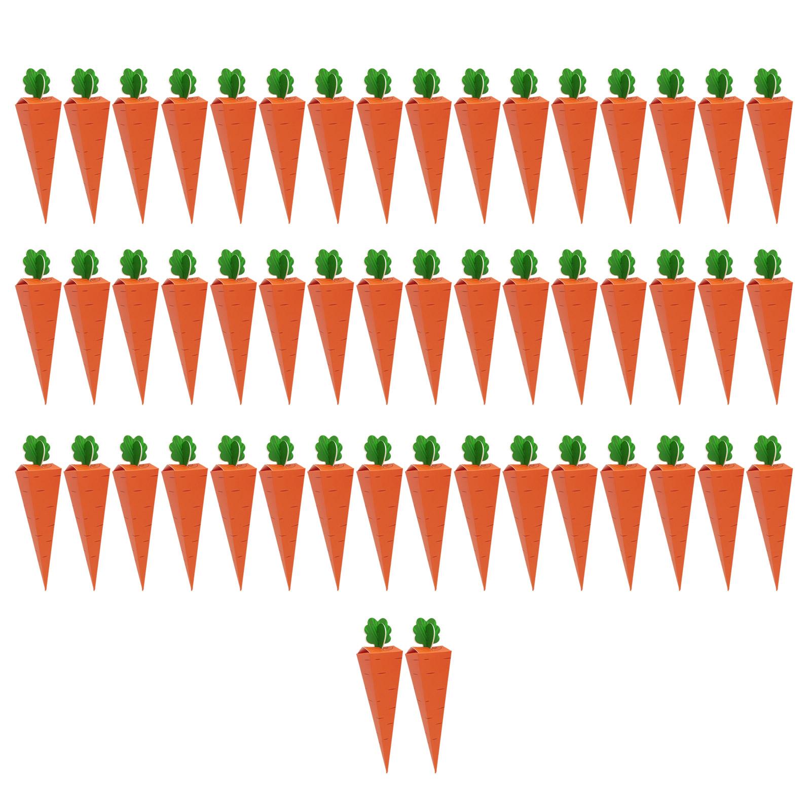 

50 шт. Подарочные коробки для закусок в виде моркови, подарочные коробки для конфет в виде моркови, праздничная коробка для моркови, подходит для угощений и сладостей