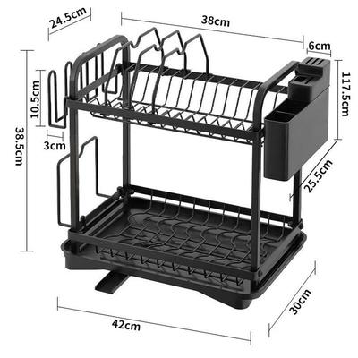 ZISIZ Kitchen Double-Layer Dish Drying Rack