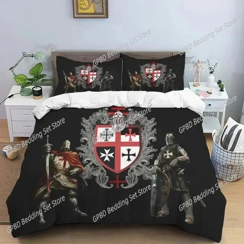 Comforter 3D Print Medieval Knights Templar Bedding Set Bedroom Soft Modern S Comefortable And